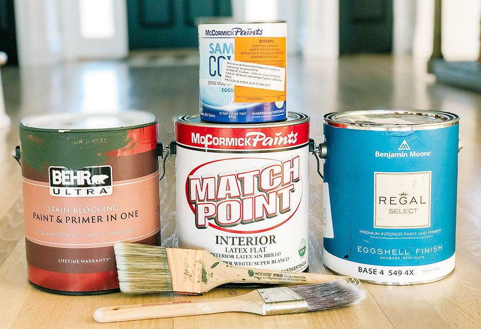 The paint brands, colors, and sheen's we used for The Arched Manor