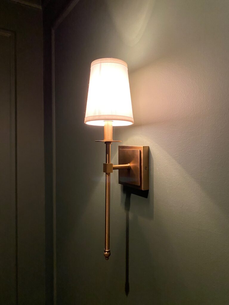 Theater Sconce in our Movie Room!
