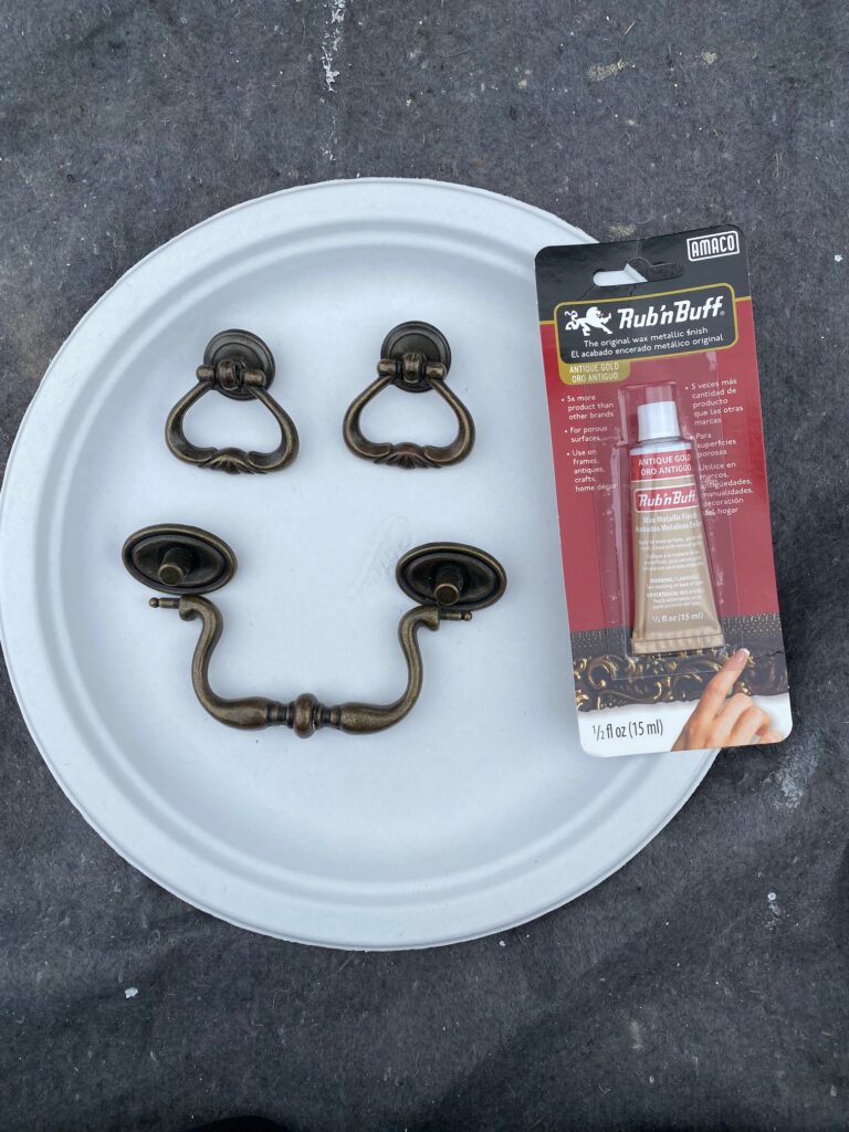 old cabinet hardware from a console table