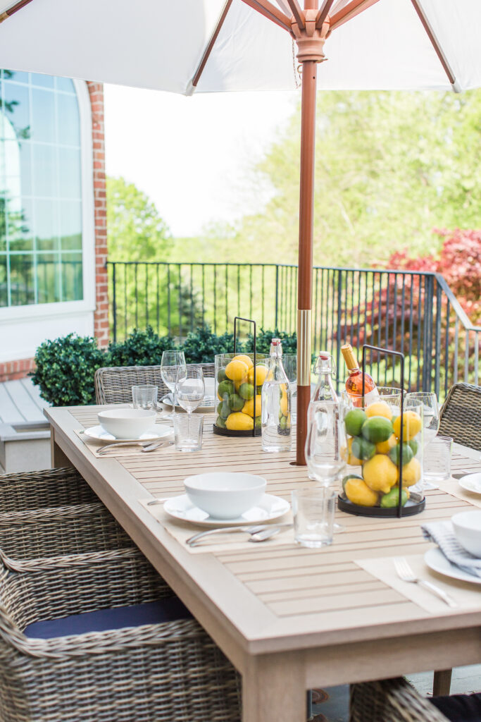 Our new Tropez Faux Teak Outdoor Table looks great and will last a long time!