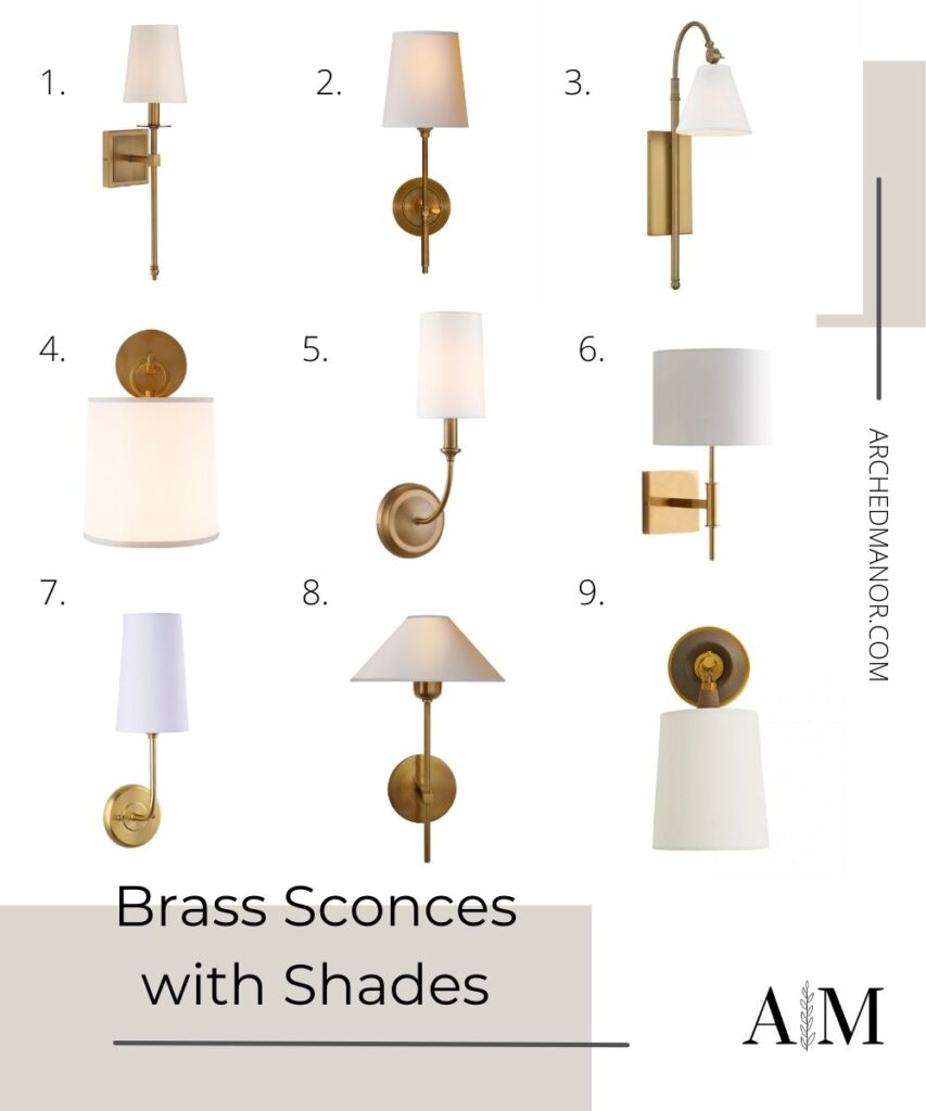 Brass Sconces with Shades