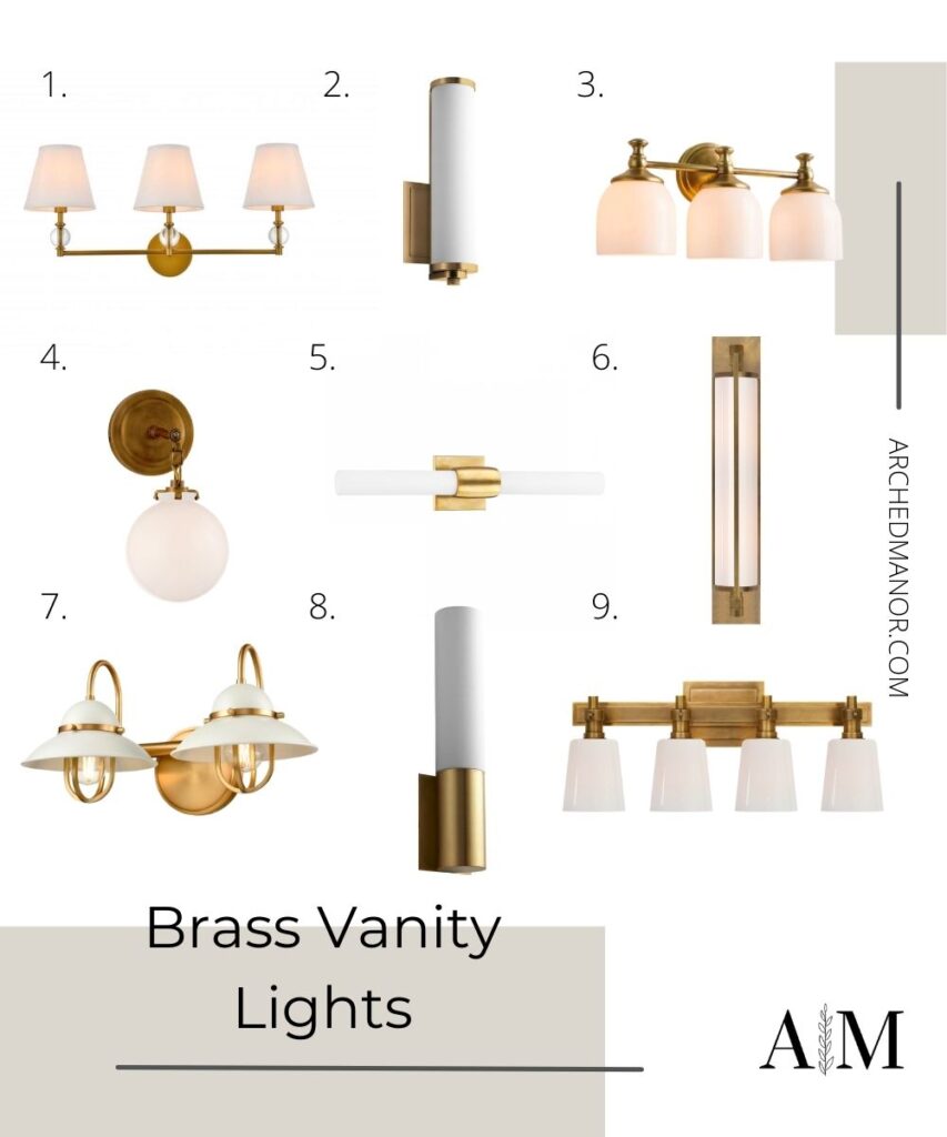 Brass Sconces for Vanity in your bathroom