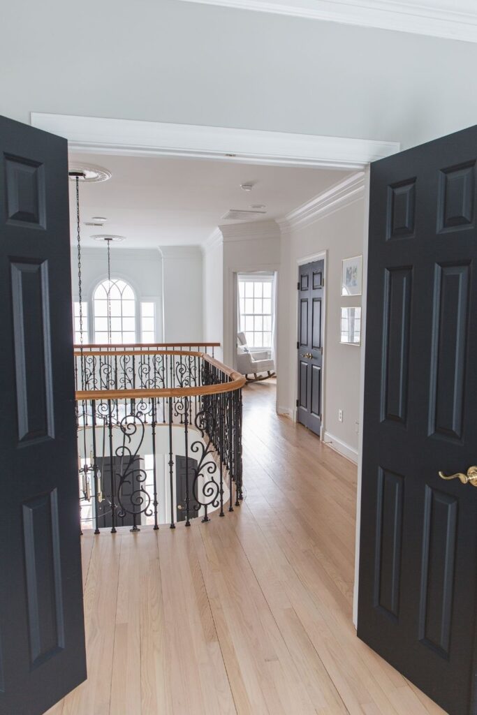 Upstairs doors painted black