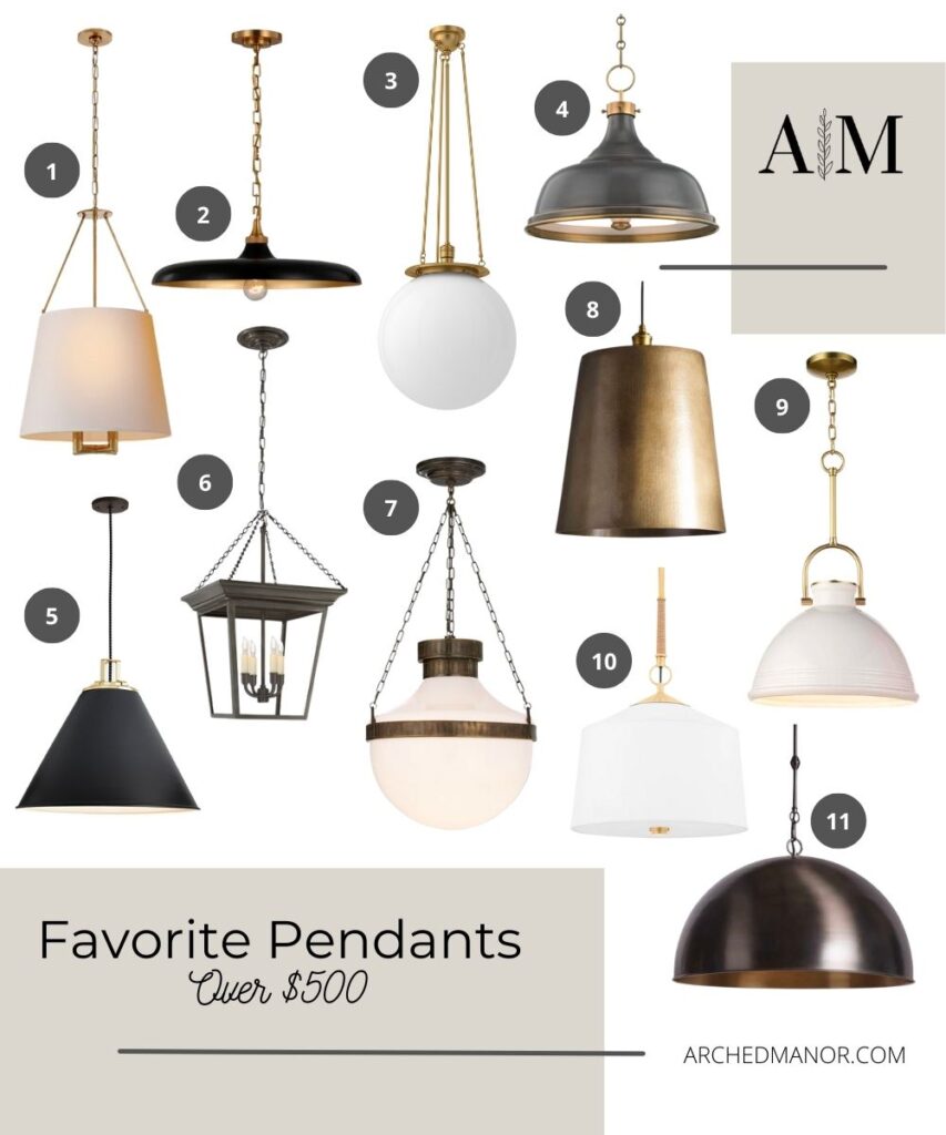 Kitchen Island pendant lights over $500