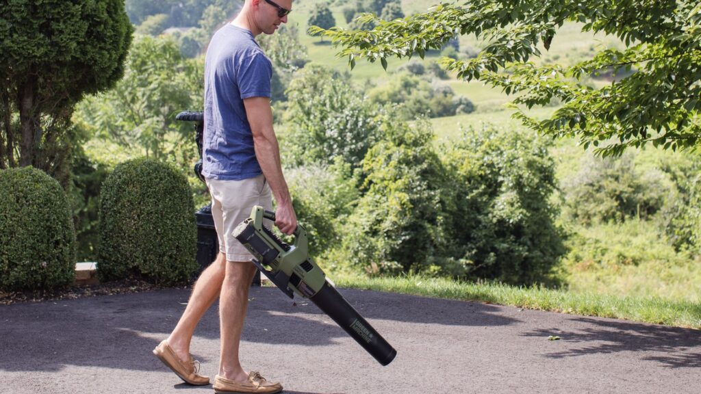 The Green Machine Leaf Blower is incredibly powerful!