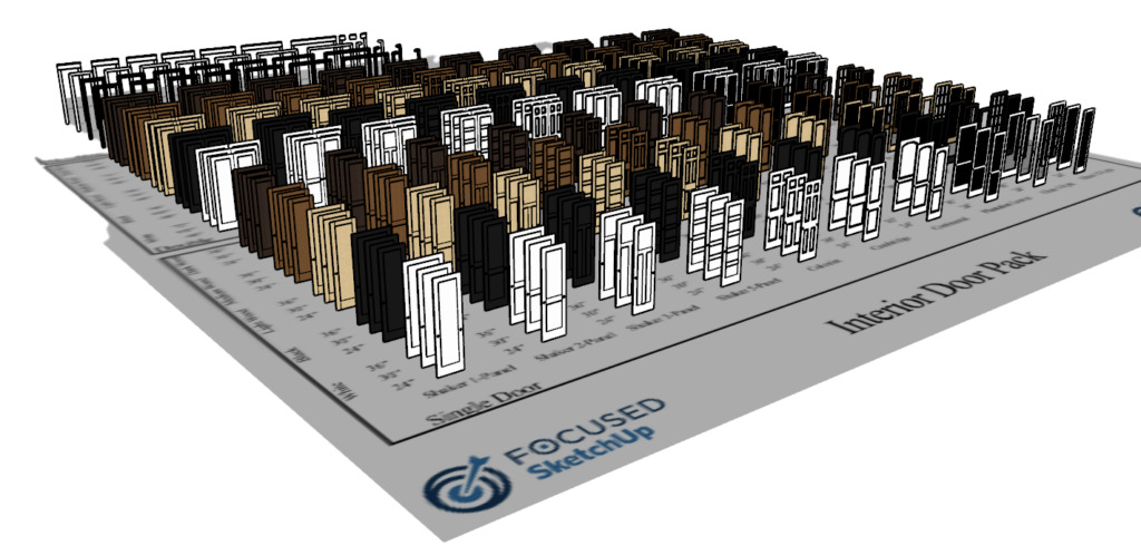 The Door Pack is given as a download in FOCUSED SketchUp