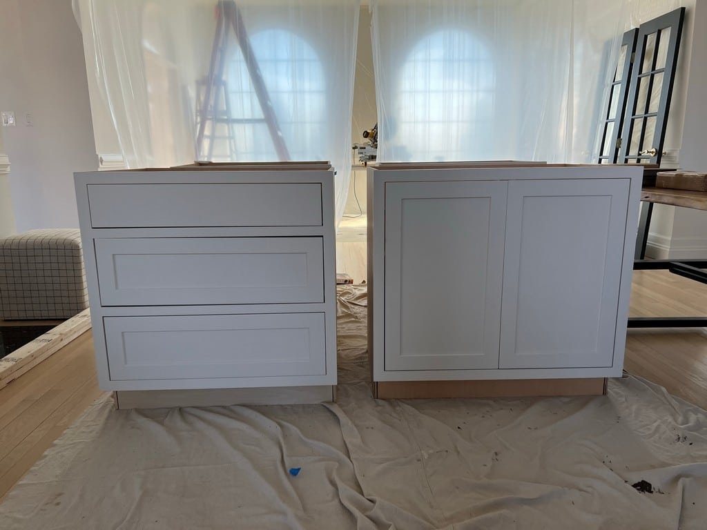 Office Cabinet Built-ins in our home office! The base cabinets arrived from CliqStudios.
