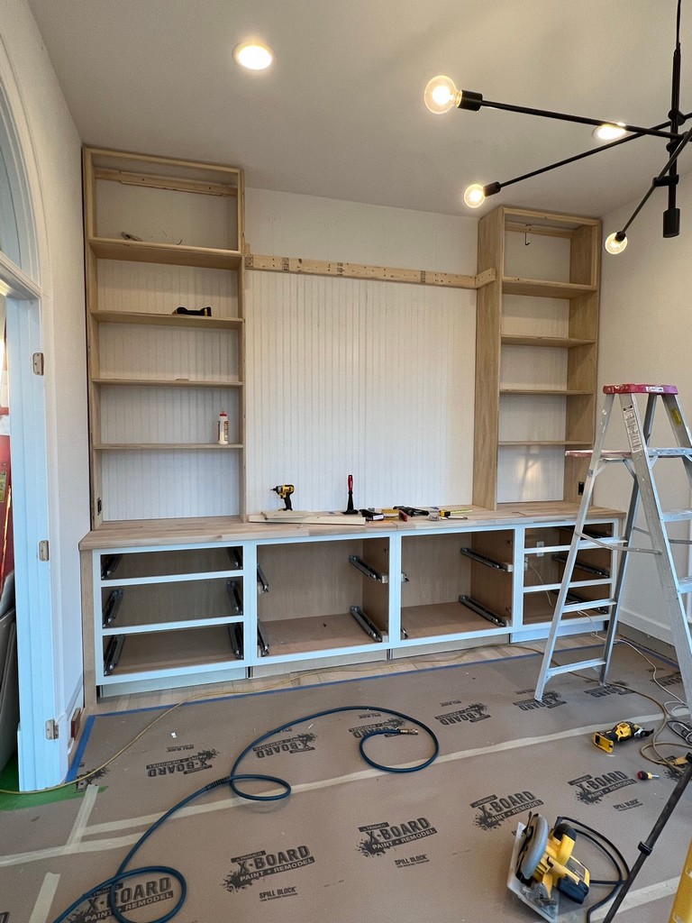 Office Cabinet Built-ins in our home office! Constructing the upper panels of the unit.