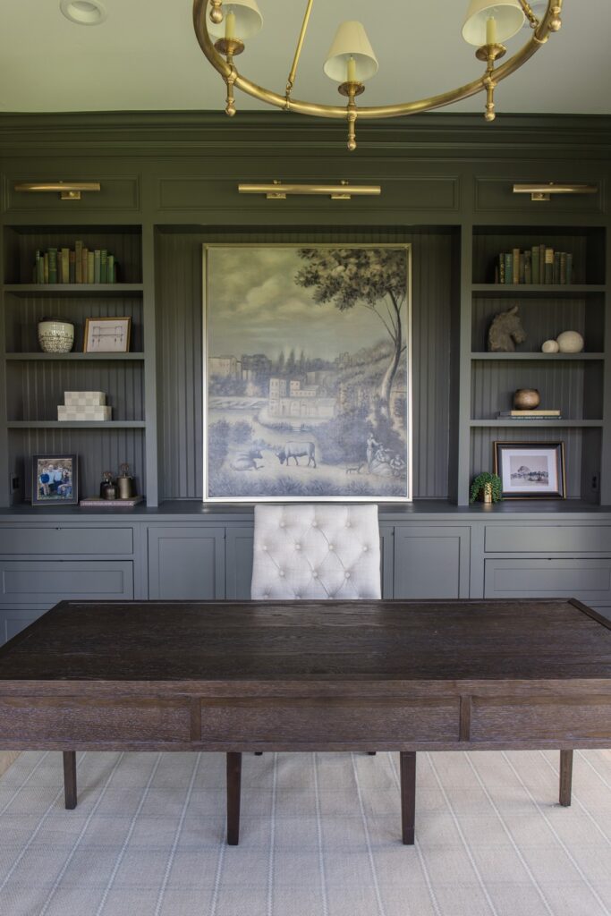 Office Built-in Shelves in our home office! Straight-on shot.