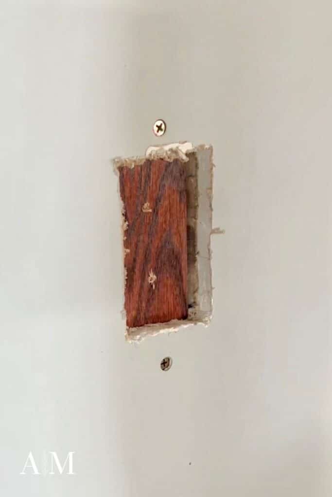 drywall hole wood support