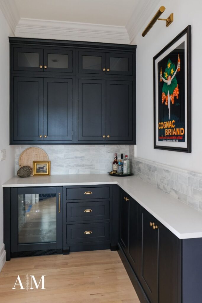 Dry bar upper cabinets