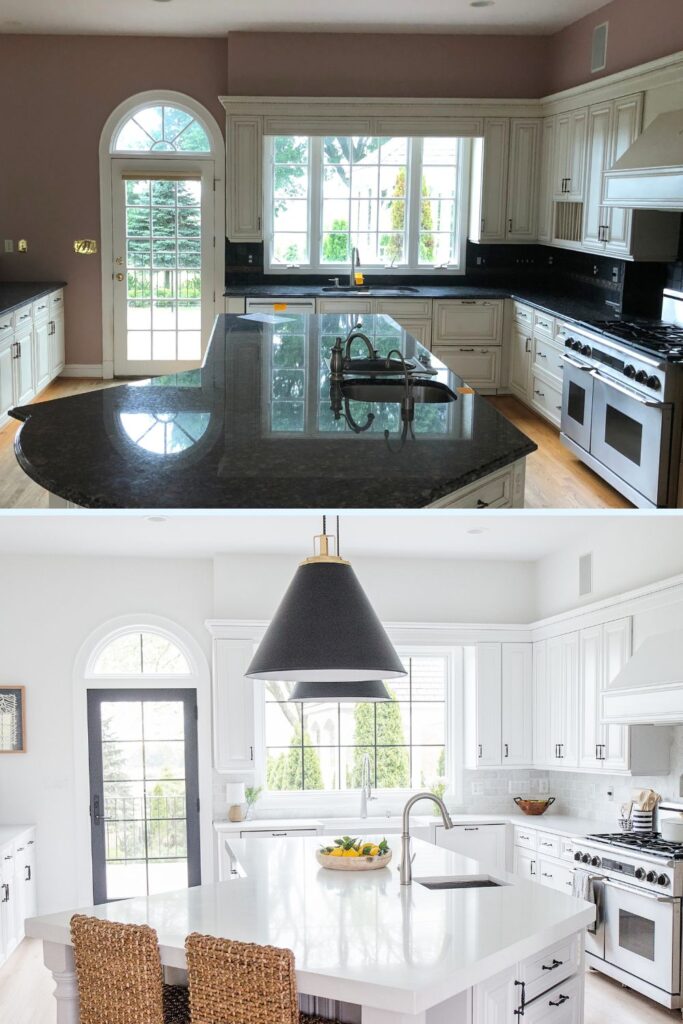 kitchen window and door replacement before and after