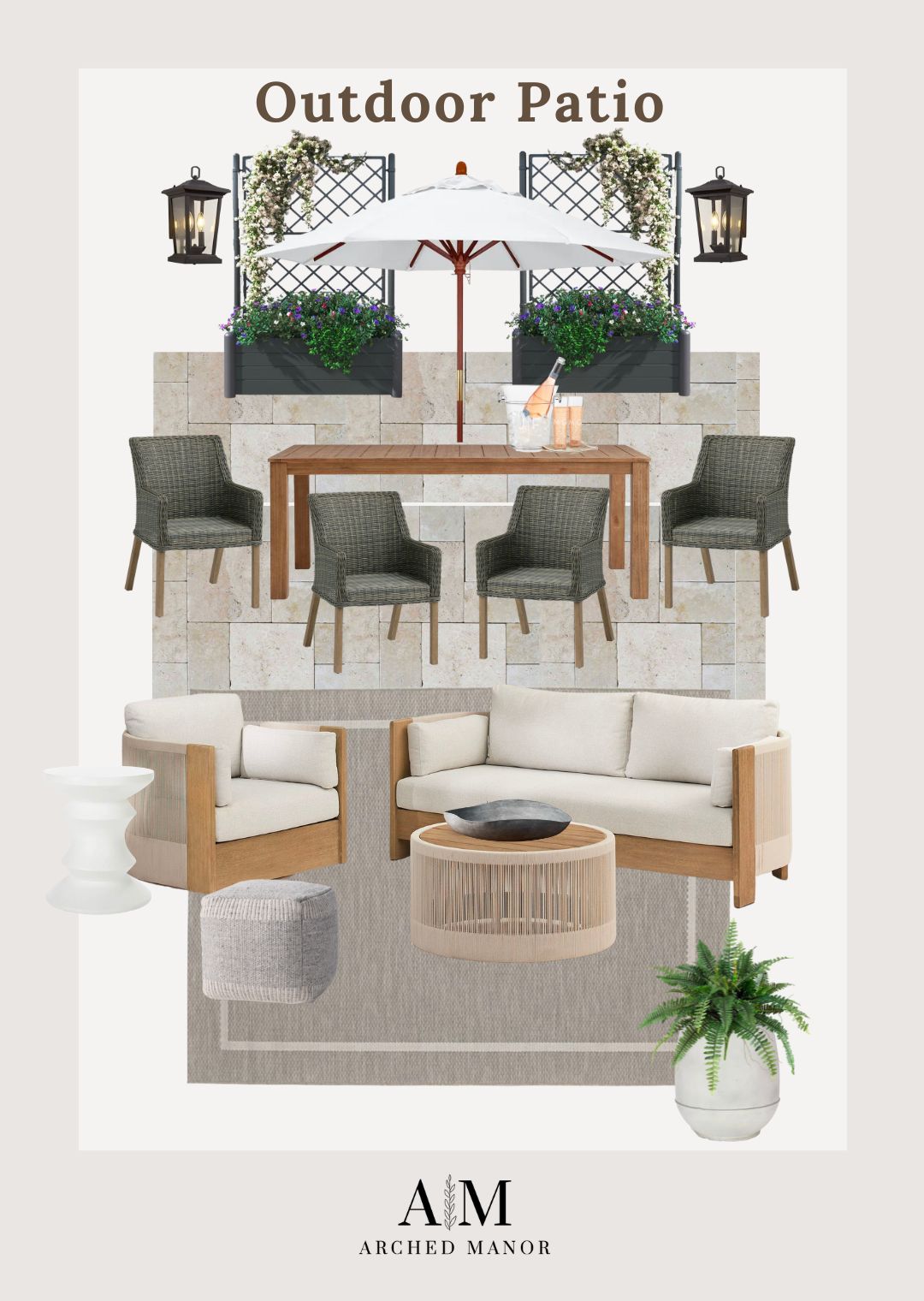 outdoor patio collage