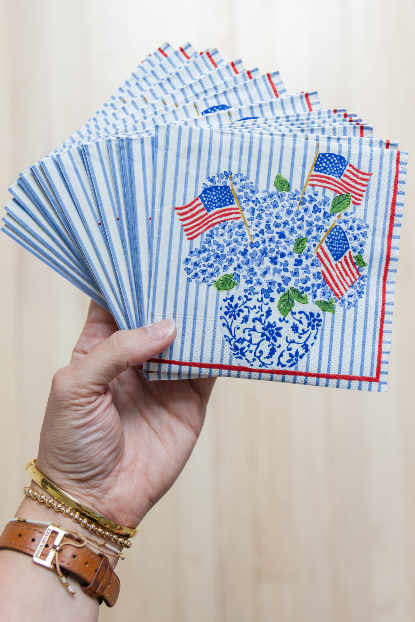 real-life picture of american flag cocktail napkins