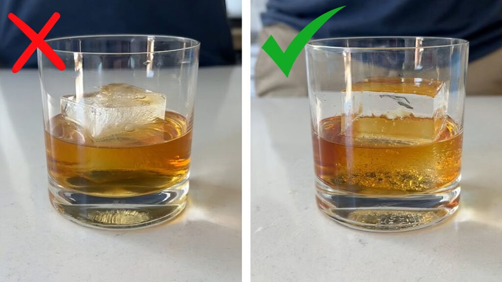 Traditional Cloudy Ice Vs. Clear Ice in a Drink
