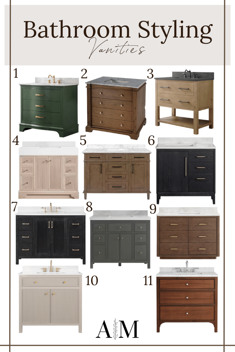 bathroom styling, vanitites, modern, minimalist, neutral, timeless