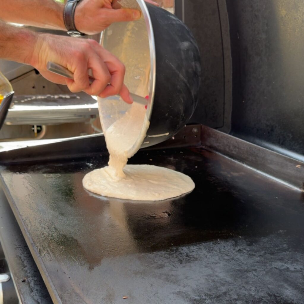 Preheat the Blackstone griddle to low heat for 15 minutes