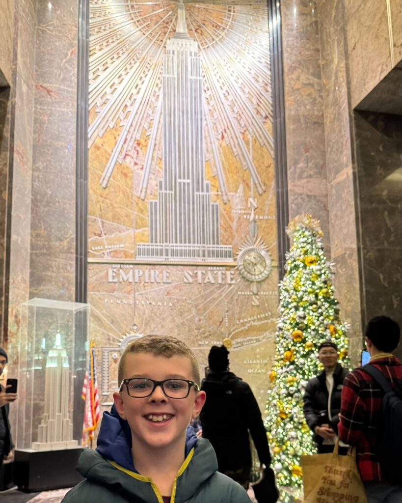 Tristan in the main lobby of the Empire State Building