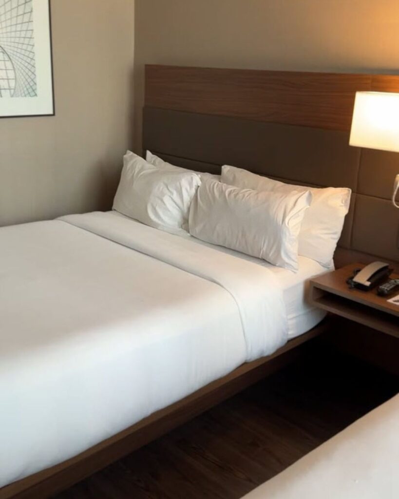 The beds at the AC Hotel Times Square