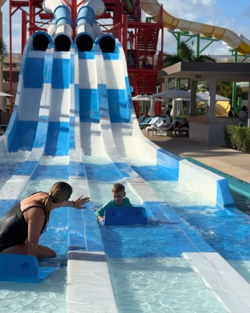 Megan and Charlie tackled the waterslides.!
