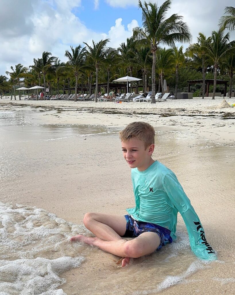 Sitting on the beach - not a care in the world!