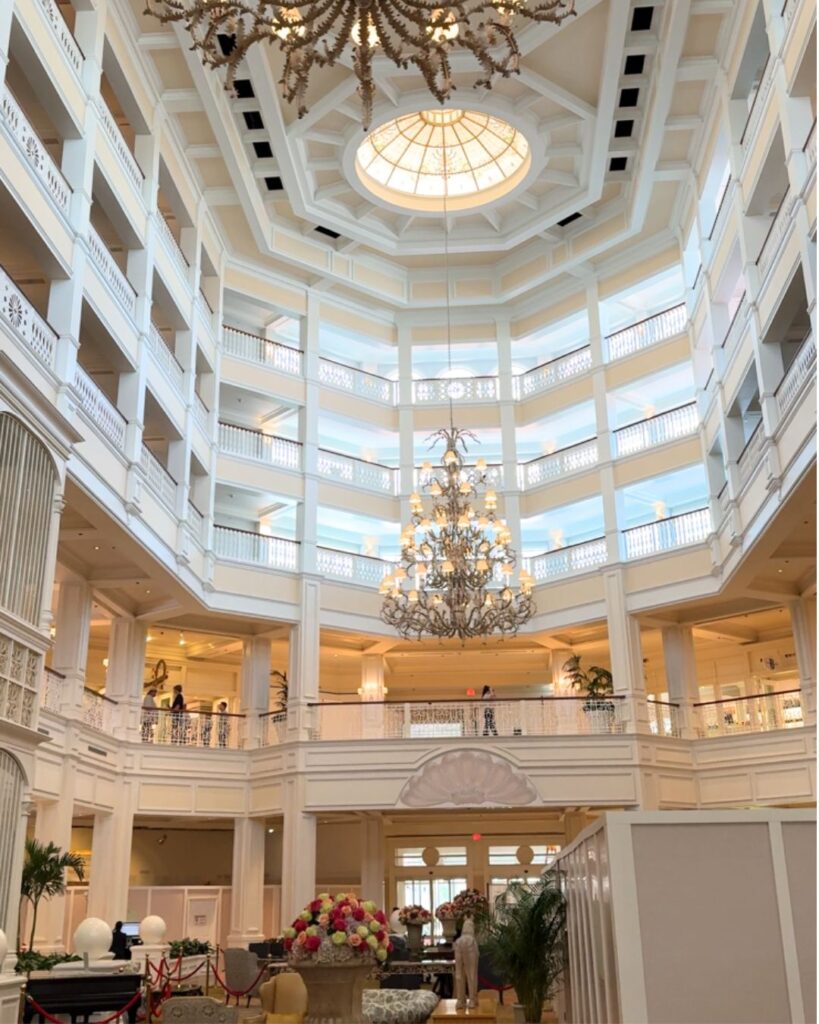 The lobby of the Grand Floridian hotel